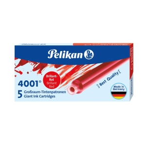 Naboje do piór PELIKAN długie - czerwone-685625