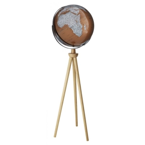 Globus TROIKA Sputnik, na stojaku, śr. 43cm, wys. 1,40m, brązowo-srebrny