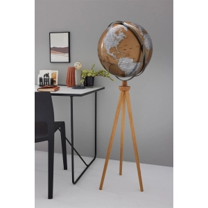 Globus TROIKA Sputnik, na stojaku, śr. 43cm, wys. 1,40m, brązowo-srebrny-295837