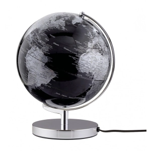 Globus TROIKA Terra Light, śr. 25cm, metalowa podstawa, czarno-srebrny