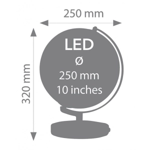 Globus TROIKA Terra Light, śr. 25cm, metalowa podstawa, czarno-srebrny-295917
