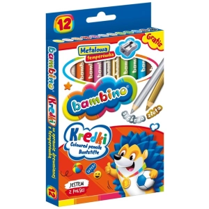 Kredki BAMBINO w drewnie 12 kolorów - grube-302450