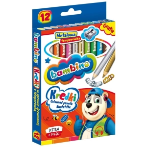 Kredki BAMBINO ołówkowe Jumbo 12 kolorów + temperówka-295992