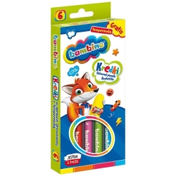 Kredki BAMBINO w drewnie 6 kolorów - grube-302453
