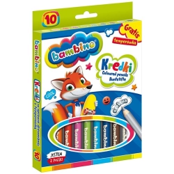 Kredki BAMBINO w drewnie 10 kolorów - grube-302449