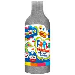 Farba plakatowa szkolna BAMBINO butelka 500ml. - srebrna