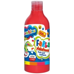 Farba plakatowa szkolna BAMBINO butelka 500ml. - czerwona