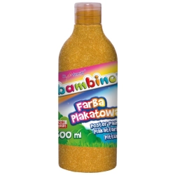 Farba plakatowa szkolna BAMBINO butelka 500ml. - złota