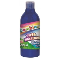 Farba plakatowa szkolna BAMBINO butelka 500ml. - niebieska