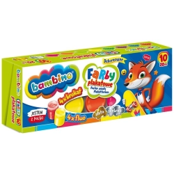 Farby plakatowe BAMBINO 10 kolorów neon   brokat-187089