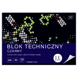 Blok techniczny INTERDRUK A4 czarne kartki-13359