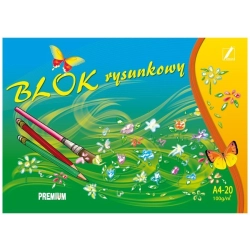 Blok rysunkowy KRESKA PREMIUM A4 20 kartek - biały