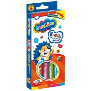 Kredki BAMBINO ołówkowe Jumbo 6 kolorów + temperówka-296006