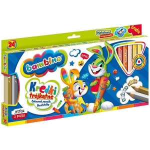 Kredki BAMBINO ołówkowe Jumbo trójkątne 24 kolory-296085