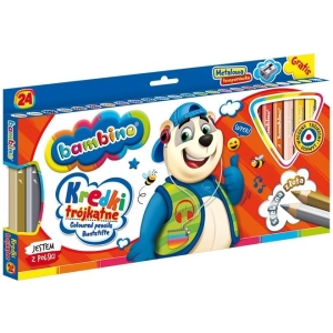 Kredki BAMBINO ołówkowe Jumbo trójkątne 24 kolory-296086