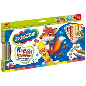 Kredki BAMBINO ołówkowe Jumbo trójkątne 24 kolory-296087