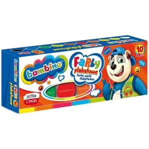 Farby plakatowe BAMBINO 20ml. - 10 kolorów