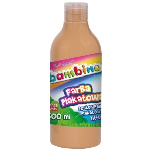 Farba plakatowa szkolna BAMBINO butelka 500ml. - cielista