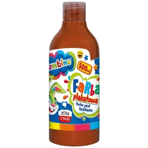 Farba plakatowa szkolna BAMBINO butelka 500ml. - brązowa