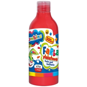 Farba plakatowa szkolna BAMBINO butelka 500ml. - czerwona