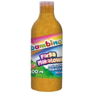 Farba plakatowa szkolna BAMBINO butelka 500ml. - złota