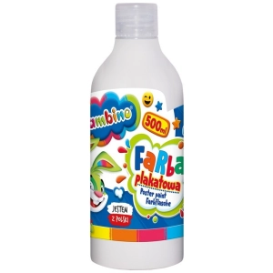 Farba plakatowa szkolna BAMBINO butelka 500ml. - biała