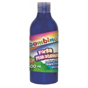Farba plakatowa szkolna BAMBINO butelka 500ml. - niebieska