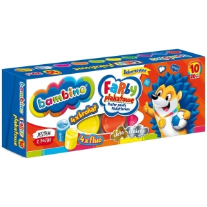 Farby plakatowe BAMBINO 20ml. - 10 kolorów neon + brokat-296246