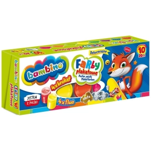 Farby plakatowe BAMBINO 10 kolorów neon   brokat-187089