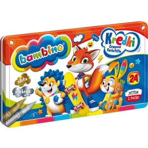 Kredki BAMBINO świecowe 24 kolory opakowanie metalowe-296294