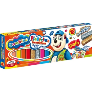Plastelina BAMBINO 18 kolorów kwadrat   podkładka-525208