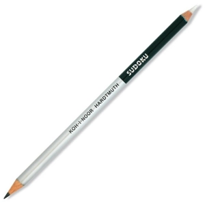 Ołówek drewniany KOH-I-NOOR 1350 dwustronny z gumką do Sudoku 2B-296479