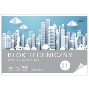 Blok techniczny INTERDRUK A4 biały-89218