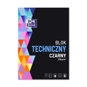 Blok techniczny OXFORD A4 10 kartek 210g. - czarny-296775