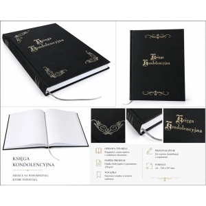 Księga kondolencyjna WARTA A4 144 kartki - czarna-298176