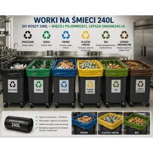 Worki na śmieci LDP grube 240 litrów 10szt. - czarne-298284