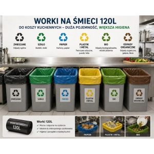 Worki na śmieci LDP grube 120 litrów 25szt. - żółte-298302