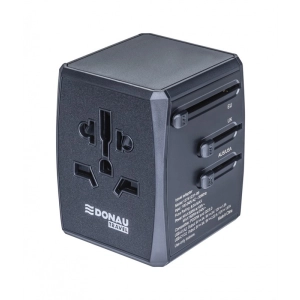 Adapter podróżny DONAU TRAVEL 904, szybkie ładowanie, czarny