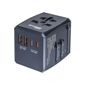Adapter podróżny DONAU TRAVEL 904, szybkie ładowanie, czarny-299459