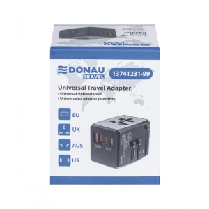 Adapter podróżny DONAU TRAVEL 904, szybkie ładowanie, czarny-299460