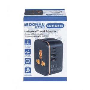 Adapter podróżny DONAU TRAVEL 205, czarny-299468