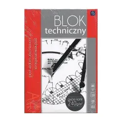 Blok techniczny INTERDRUK A4 240g. biały premium -303170