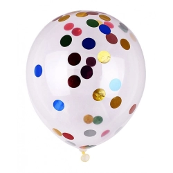 Zestaw balonów PARTY GO, z konfetti, 25cm, 6 szt., mix kolorów
