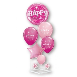 Zetaw balonów PARTY GO Happy Birthday, 90cm, 6 szt., różowe