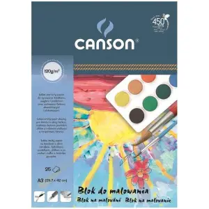 Blok do malowania CANSON A3 120g. 25k. - biały-303196