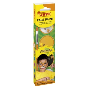Farby do malowania twarzy JOVI Animal 3x8ml z pędzelkiem i gąbką mix kolorów-303431
