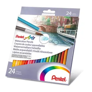 Kredki PENTEL ołówkowe 24 kolorów akwarelowe-303598
