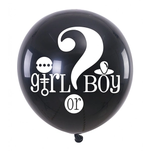 Balon z konfetti PARTY GO Girl Or Boy, 90cm, czarny