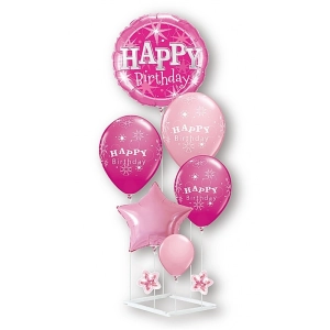 Zetaw balonów PARTY GO Happy Birthday, 90cm, 6 szt., różowe