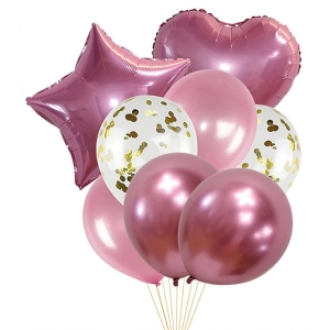 Zestaw balonów PARTY GO, 45cm, 8 szt., różowe